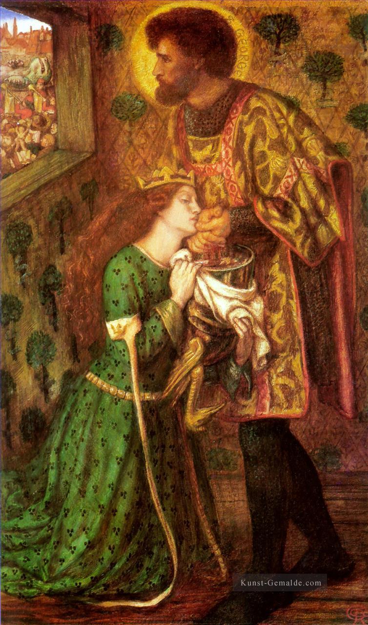 St Georg und die Prinzessin Sabra Präraffaeliten Bruderschaft Dante Gabriel Rossetti Ölgemälde
